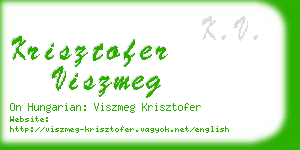 krisztofer viszmeg business card